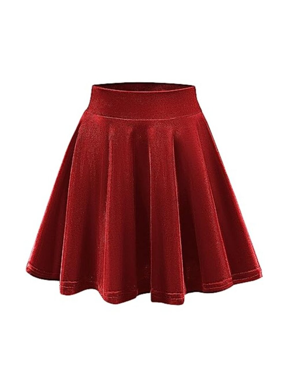 Vintage Velvet Stretchy Mini Flared Skater Skirt High Rise Pull On